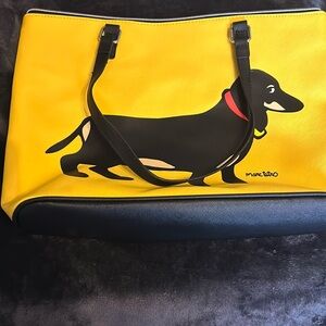 Marc tetro Yellow Dachshund Tote Handbag